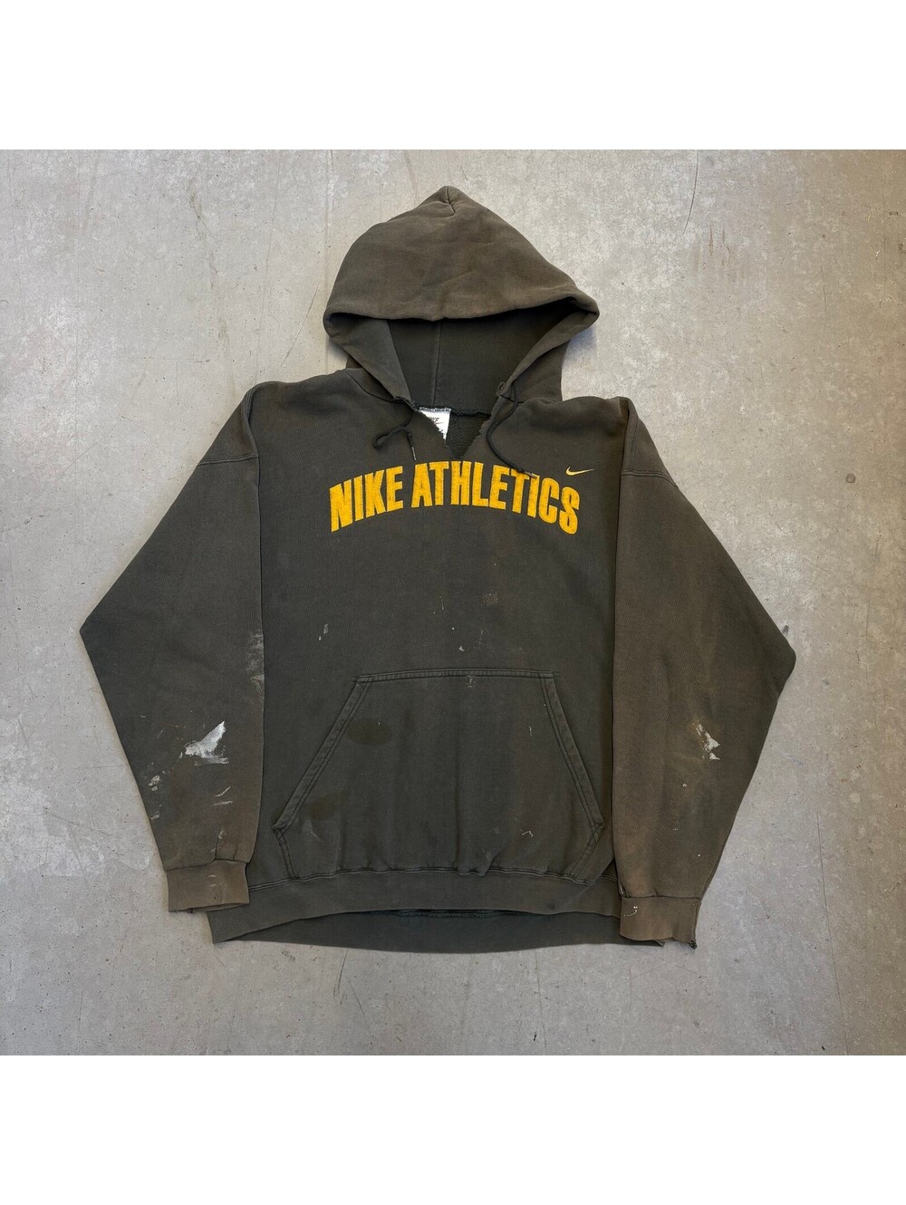 Vintage 90s Nike Athletics Spellout Faded & Thrashed Hoodie Extra Large